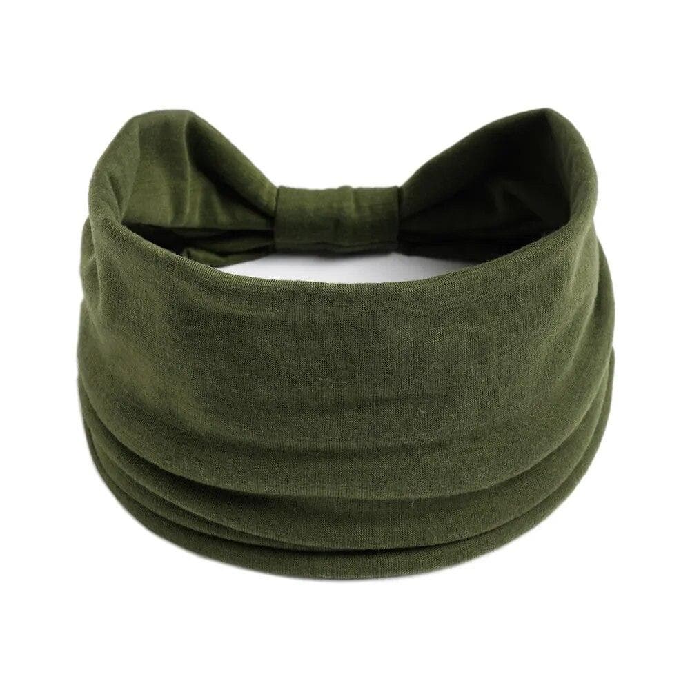 1PC Boho Solid Color Wide Headbands Vintage Knot Elastic Turban Headwrap for Women Girls Soft Bandana Accessories Hair