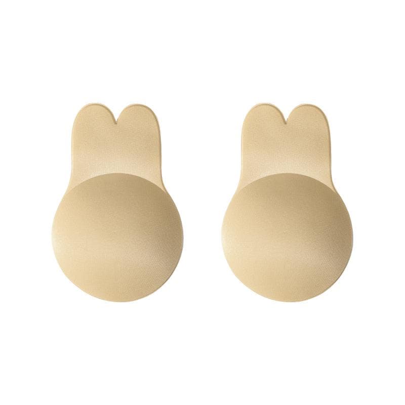 Thin Fabric Bunny Ears Nipple Covers for Large Breasts - Anti-Sag, Anti-Exposure, Invisible and Supportive Bra Stickers. L-XL (11cm)