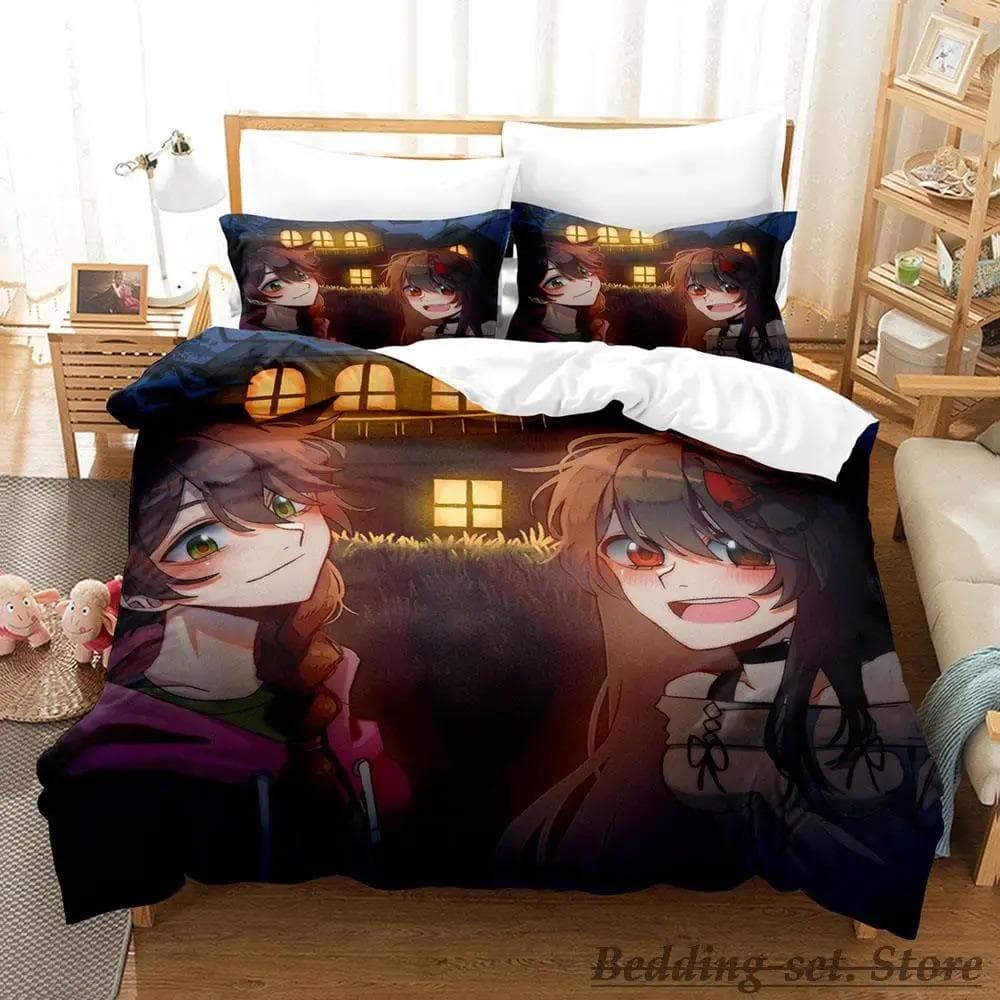 New Jeff and Jane Creepypasta Bedding Set Single Twin Full Queen King Size Bed Set Adult Kid Bedroom Duvetcover Sets Anime 70x133cm 2pcs