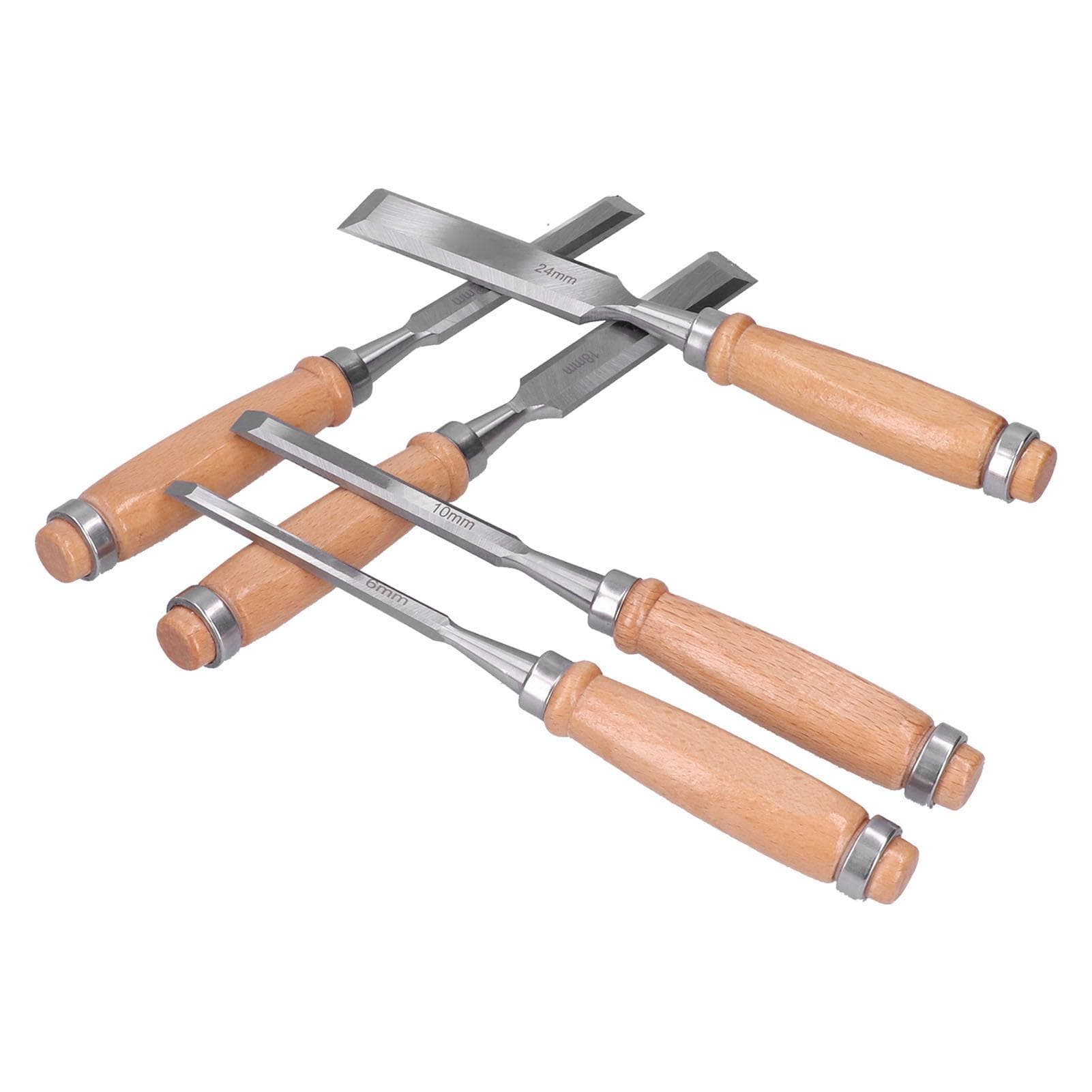 5 Pcs Woodworking Chisel Set Durable Hard Practical Carving Engraving Chisel Knife