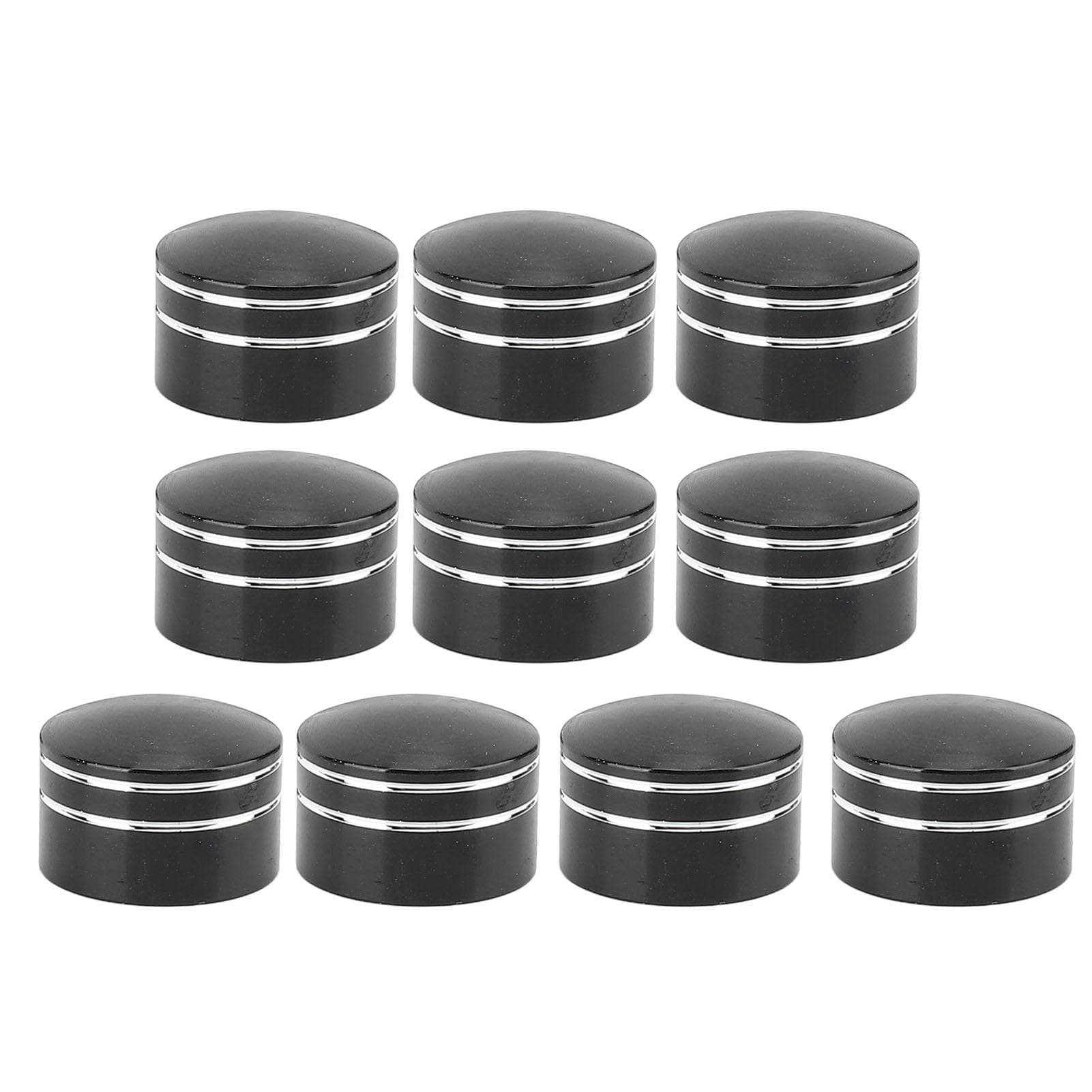 10PCS Motorcycle Head Bolt Cover CNC Aluminum Black Round Grooved Engine Screw Topper Covers Caps S