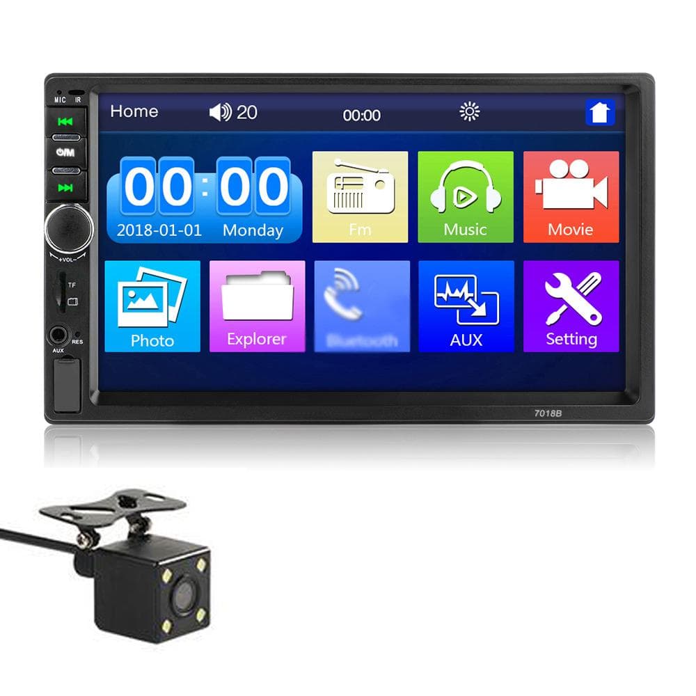7-inch Double Din Car Stereo Receiver 2 Din Car Radio Autoradio Touchscreen BT MP5 Player with 7018B