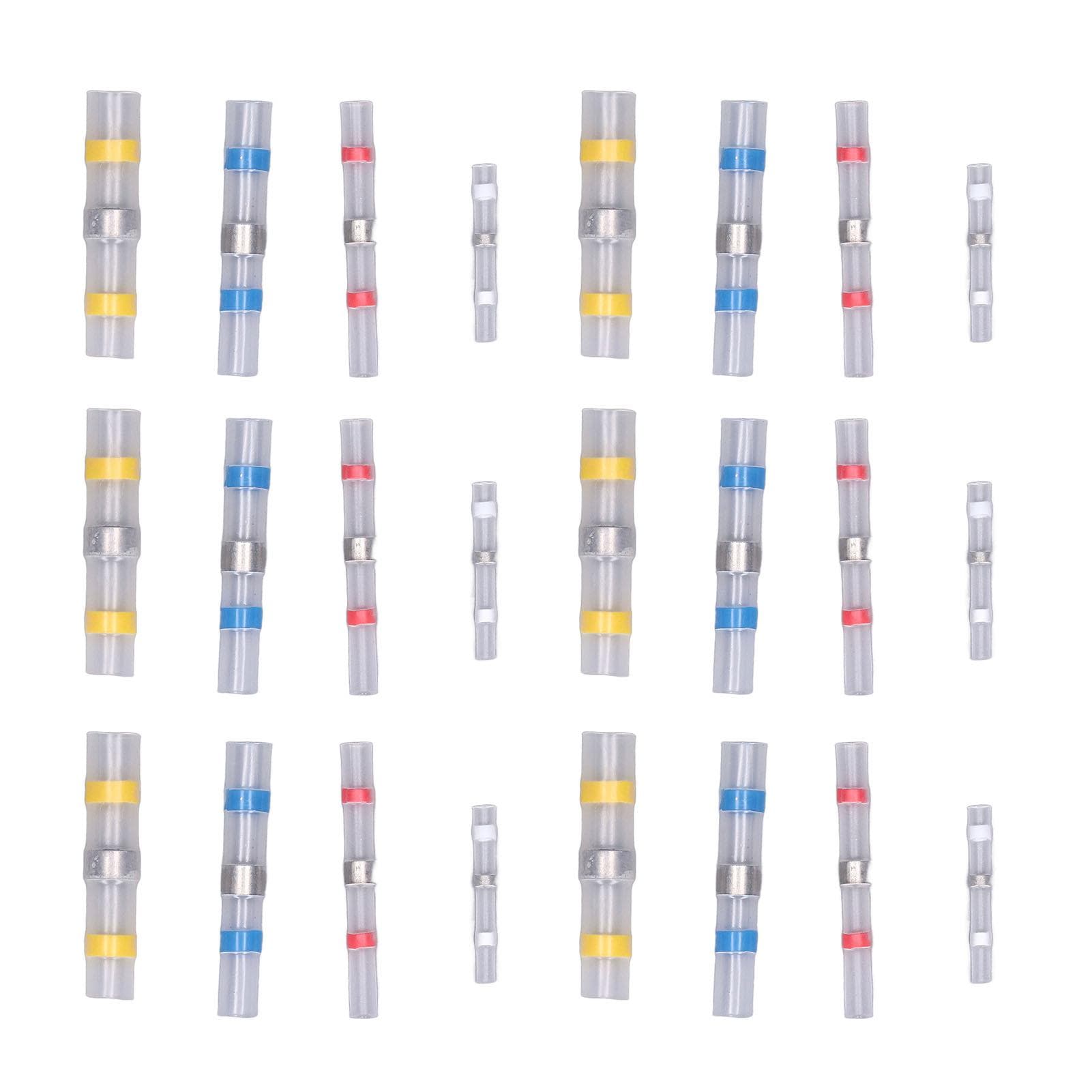 100Pcs Heat Shrink Butt Connectors Crimp Terminals Waterproof Solder Seal Electrical Splice Kit