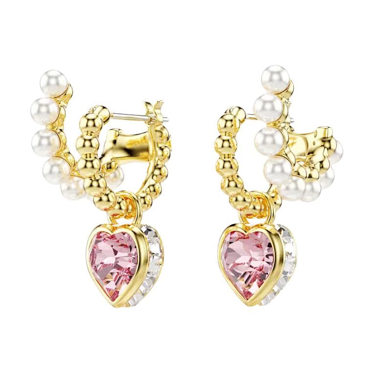 Swarovski Imber Heart Pendant Imitation Pearl Trim Imitation Crystal Earrings Women earrings Gold 5711345 Box (Random Color)