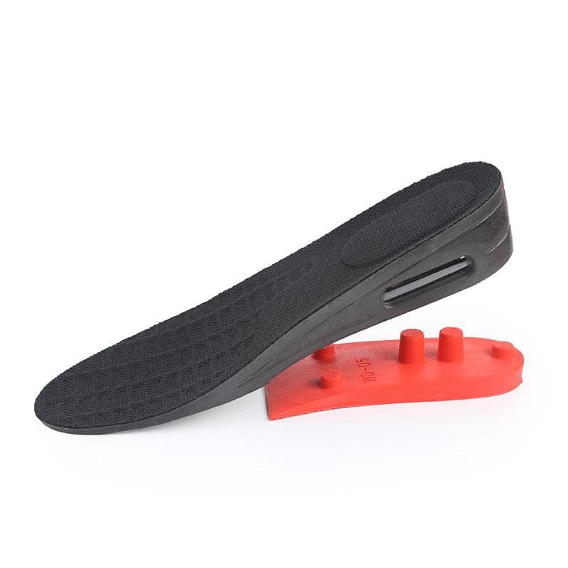 1Pair Height Increase Insoles 2 Layers Air Cushion Heels Taller Shoes Pad Lift Kit for men and women L black