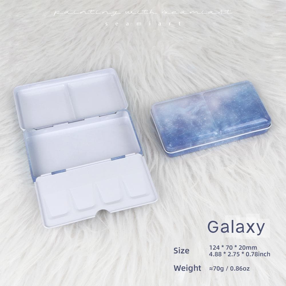 1pc Empty Portable Folding Metal Watercolor Paint Box Small Size for Watercolor Painting Art Supplies