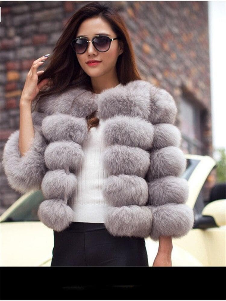 Warm Winter New Fashion Faux Fur Jackets For Women 2022 Mink Coats Women Autumn Winter Top Fashion FAUX Fur Coat Elegant Thick XXXL grey