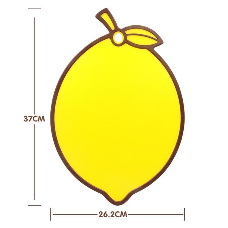 1pc Cartoon Fruit Watermelon Lemon Shaped Vegetable Board Plastic Cutting Board Safe Household Kitchen Picnic yellow