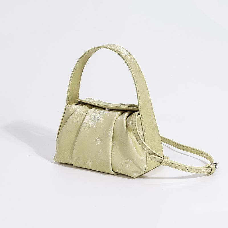 Chinese Style Cloud Bag Chinese Style Satin Leather High-end Pleated Handbag Leather Crossbody Bag for Women
