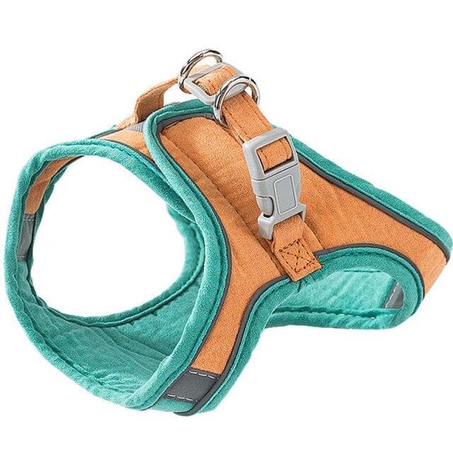 Cat Harness Fashion Reflective Vest Pet Harnesses Outdoor Walking Small Cats Dogs Floral Print Harness Collar Cat Accessories S-Less than 2KG green/orange