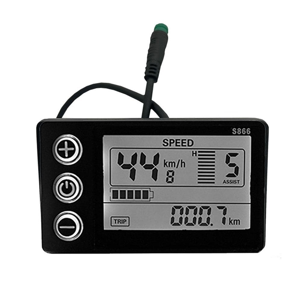 S866 Electric Bike LCD Display 24V 36V 48V E-Bike Electric Scooter Display Meter Control Panel with black