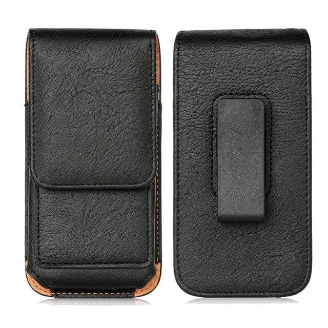 Universal Belt Clip Holster Phone Pouch for Samsung S21 Ultra S20 FE Plus A71 A51 A31 A41 A22 A72 A52 A03S Waist Bag Rotation Magnetic Leather Cover S20 Plus black