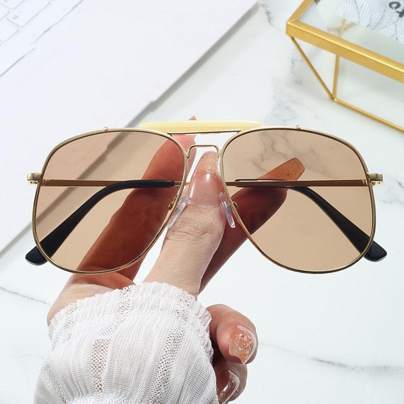 Luxury Brand Designer Oversized Pilot Sunglasses UV400 Vintage Punk Metal Eyeglasses for Women Men Outdoor