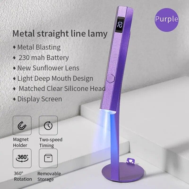 Mini Handheld UV Led Lamp For Nails Portable Rechargeable Nail Dryer For Curing Gel Polish With Display Manicure Machine purple