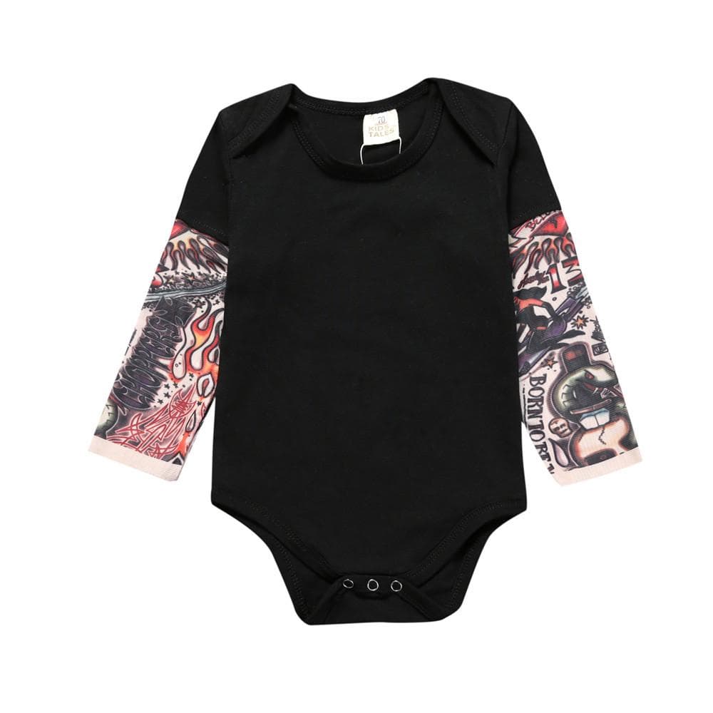 Baby's Jumpsuit Tattoo Jumpsuit Baby Home Clothing 90cm black