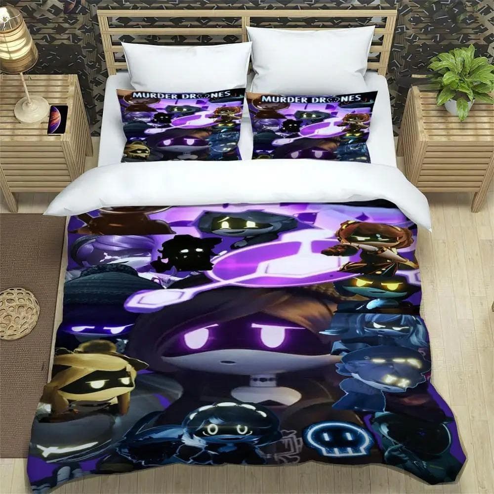 Murder Drones Cartoon Printed Bedding Sets exquisite bed supplies set duvet cover bed comforter set bedding luxury birthday gift AU Double 180x210cm