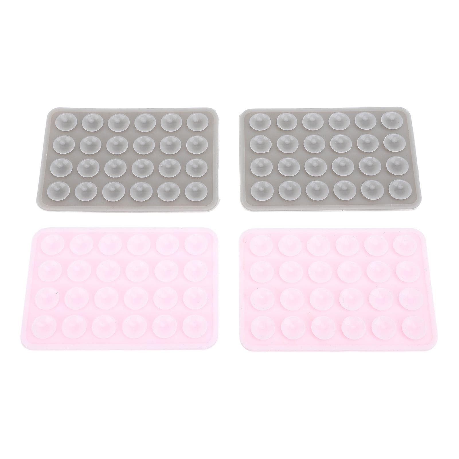 4pcs Silicone Suction Phone Case Easy To Use Multi Functional Phone Suction Grip Holder Pink Grey