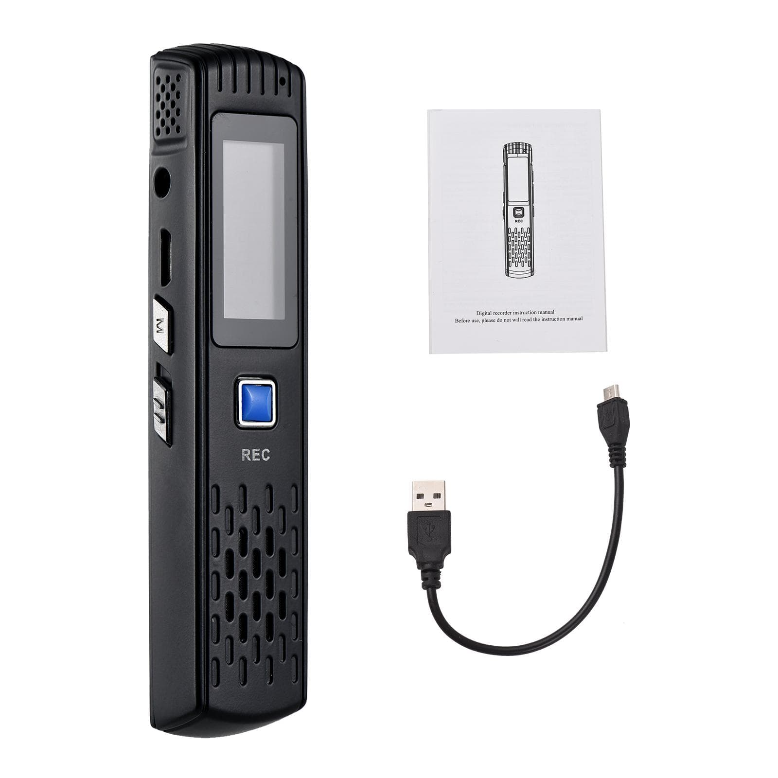 Digital Voice Recorder 8G Small PocketSize Recording Device with BuiltIn Speaker Portable Voice black
