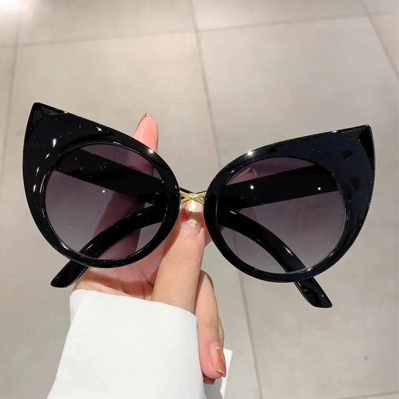 Vintage Large Frame Cat Eye Sunscreen Sunglasses for Women Fashionable Outfits High-end Gafas De Sol Mujer