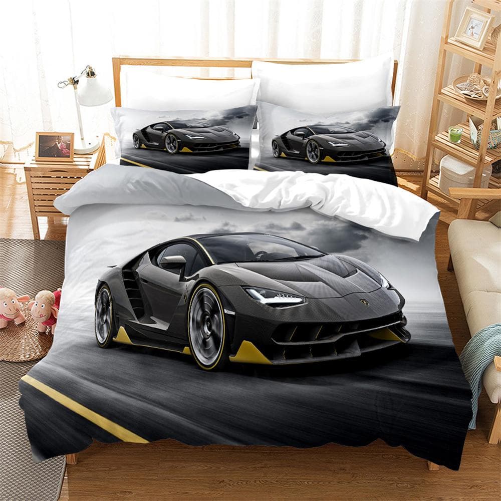Sports Car Duvet Cover Sets Race Car Bedding Sets With Pillowcases For Teenagers Kids Boys Cool Bedroom Decor AU Double(180x210cm)
