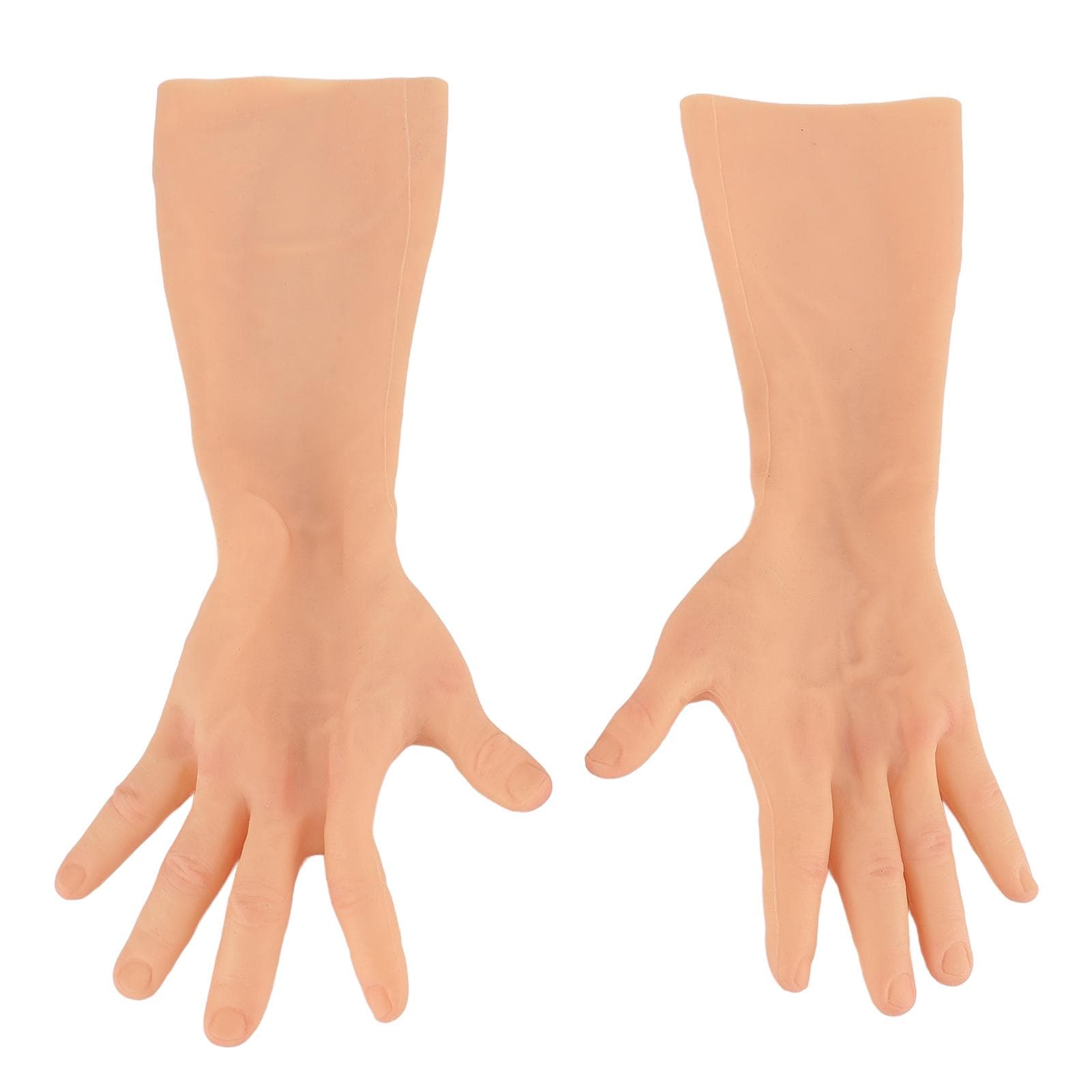 1 Pair Silicone Men Prosthetic Gloves Soft Multifunctional Crossdressing Silicone Men Gloves for