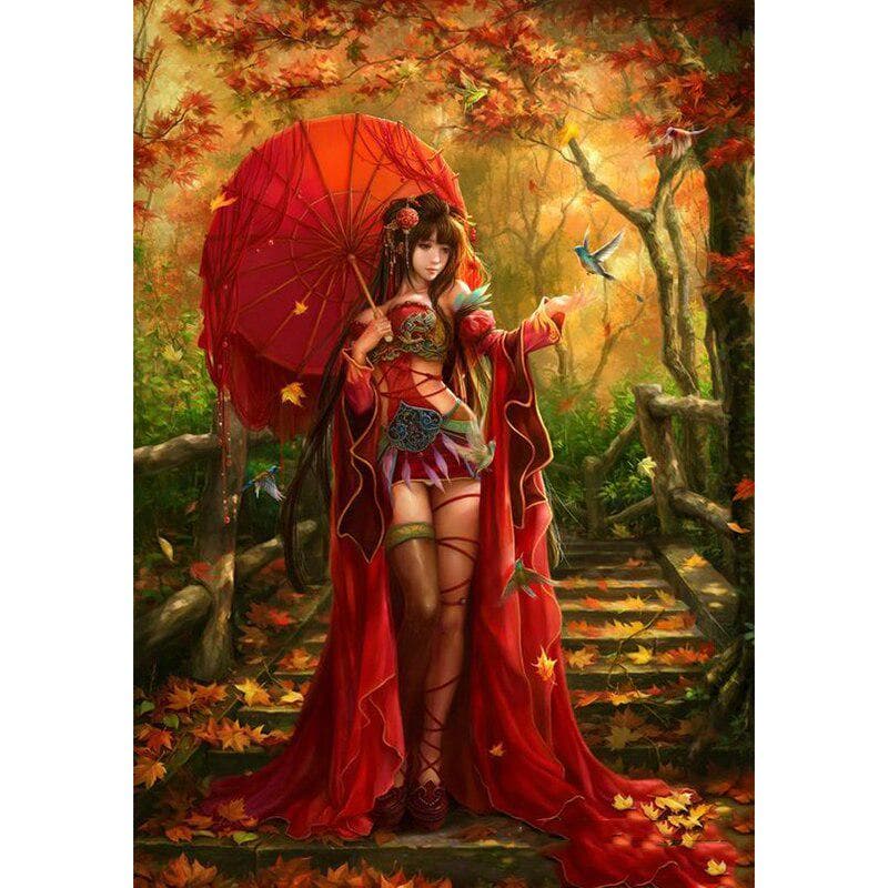 Diamond Painting Cartoon Girl Cross Stitch Photo Diamond Embroidery Round Drill Home Decor 20X30CM