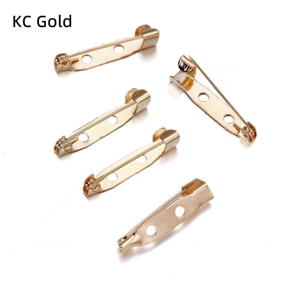 50pcs/lot 15 20 25 30 35mm Brooch Clip Base Pins Safety Pins Brooch Settings Blank Base For DIY Jewelry Making Supplies 25mm