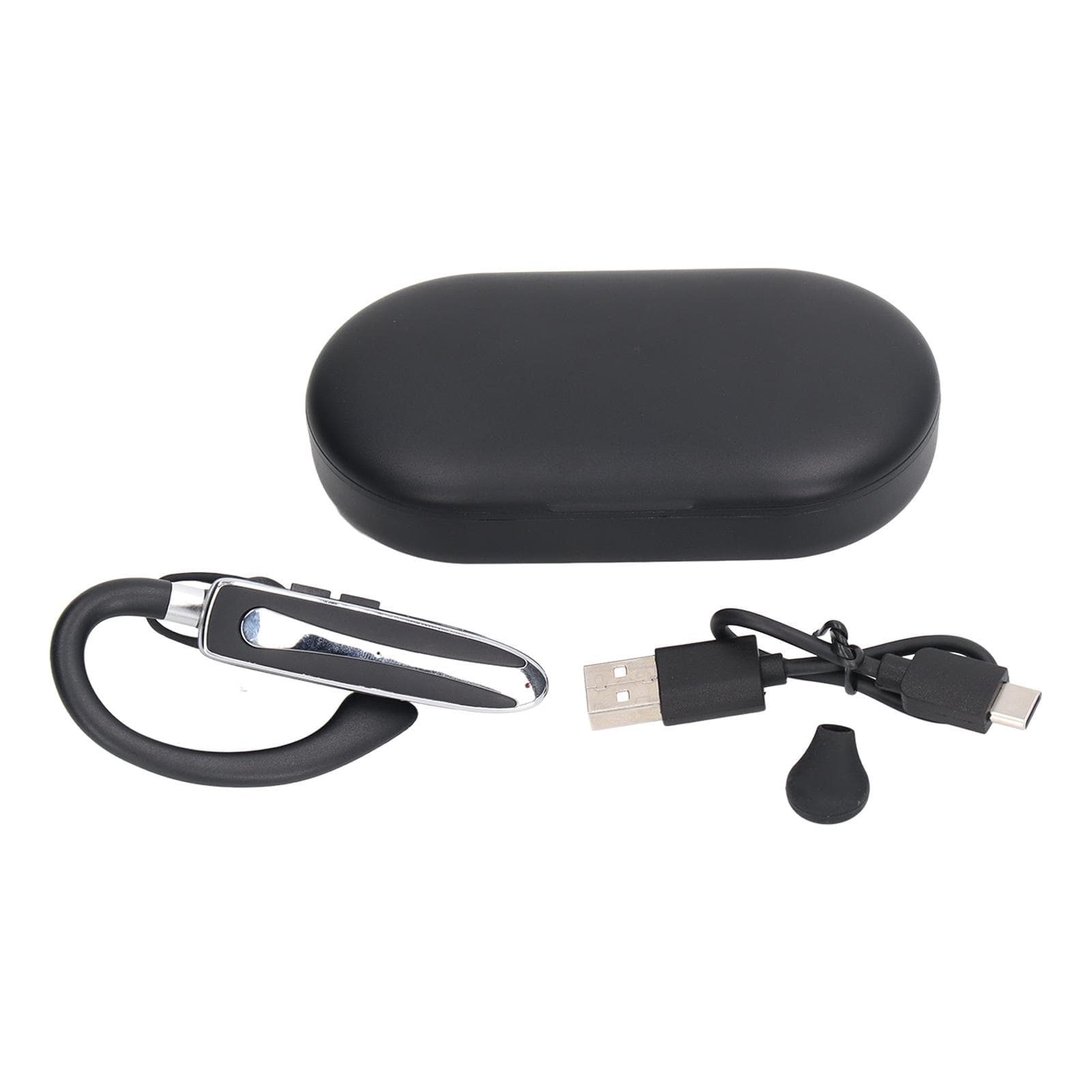 Bluetooth Earpiece Noise Cancelling Hands Free Rotatable Single Ear Wireless Headset with Charging