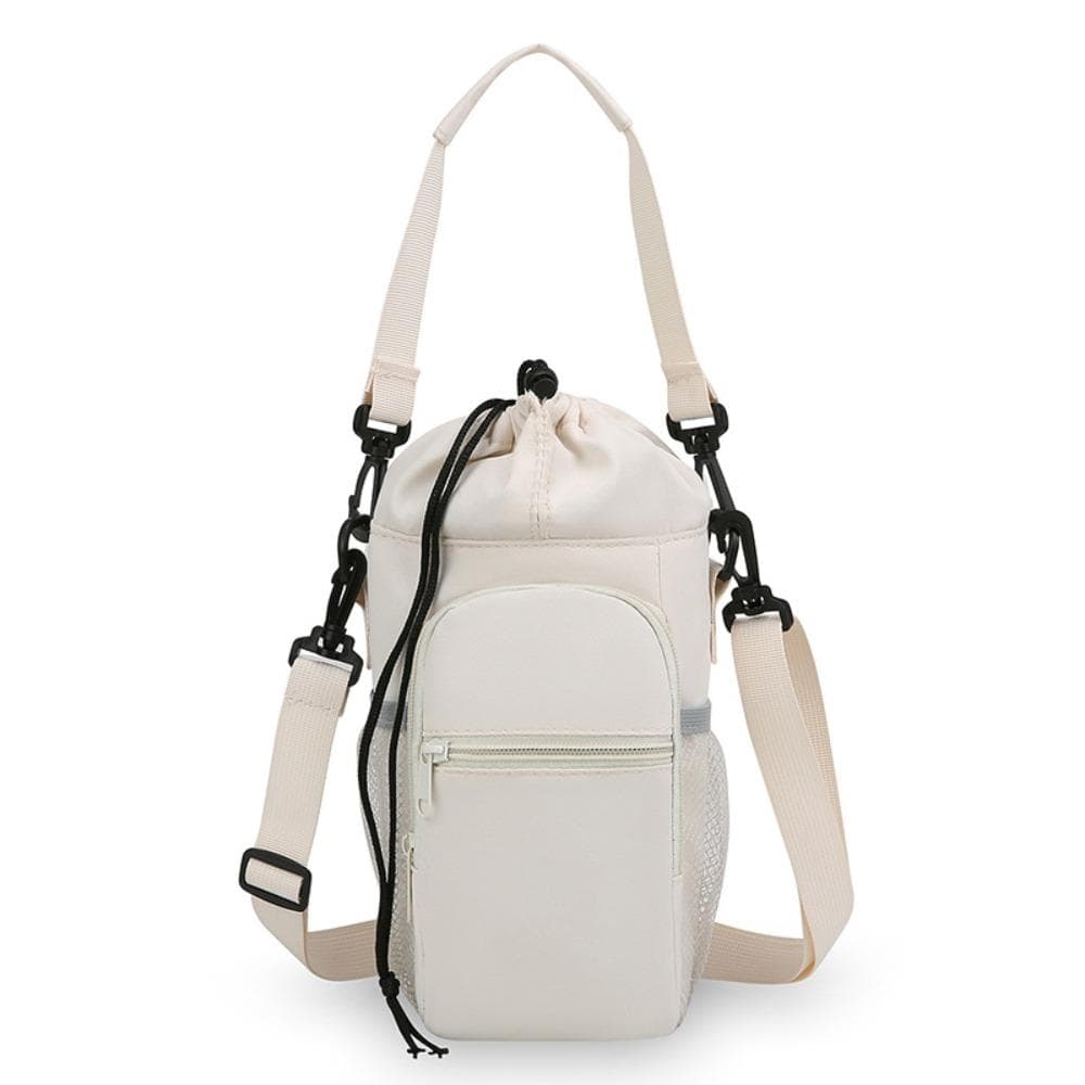 Hands-Free Thermal Mugs Bag Universal Vacuum Cup Carrier Cover Portable Water Bottle Bag Sports white