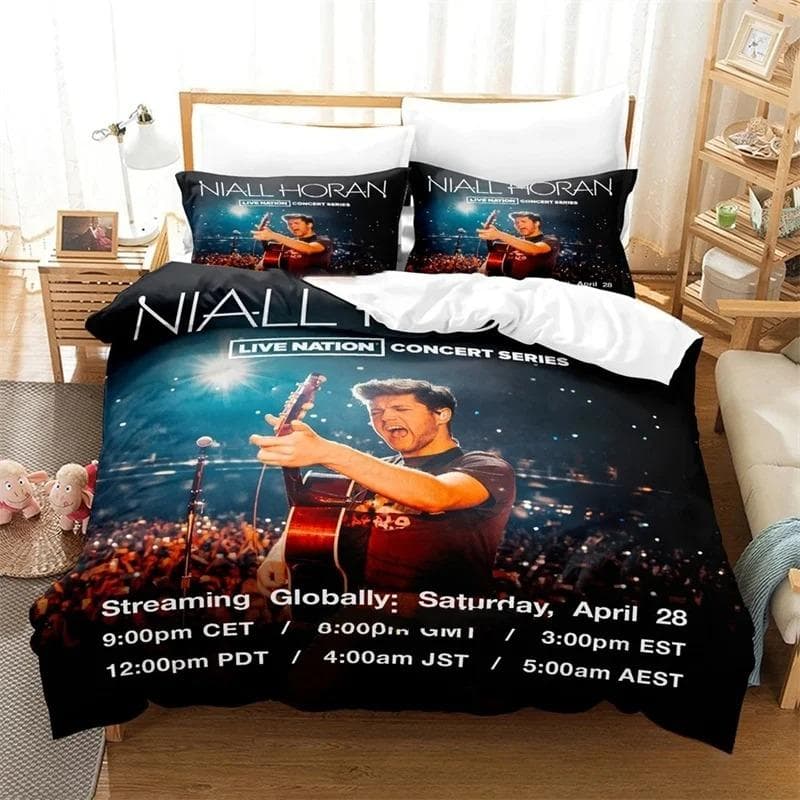3D Print Niall Horan Bedding Set,Duvet Cover Comforter Bed Set Quilt Cover Pillowcase,King Queen Twin Size Boys Girls Adults EU Double 200x200cm