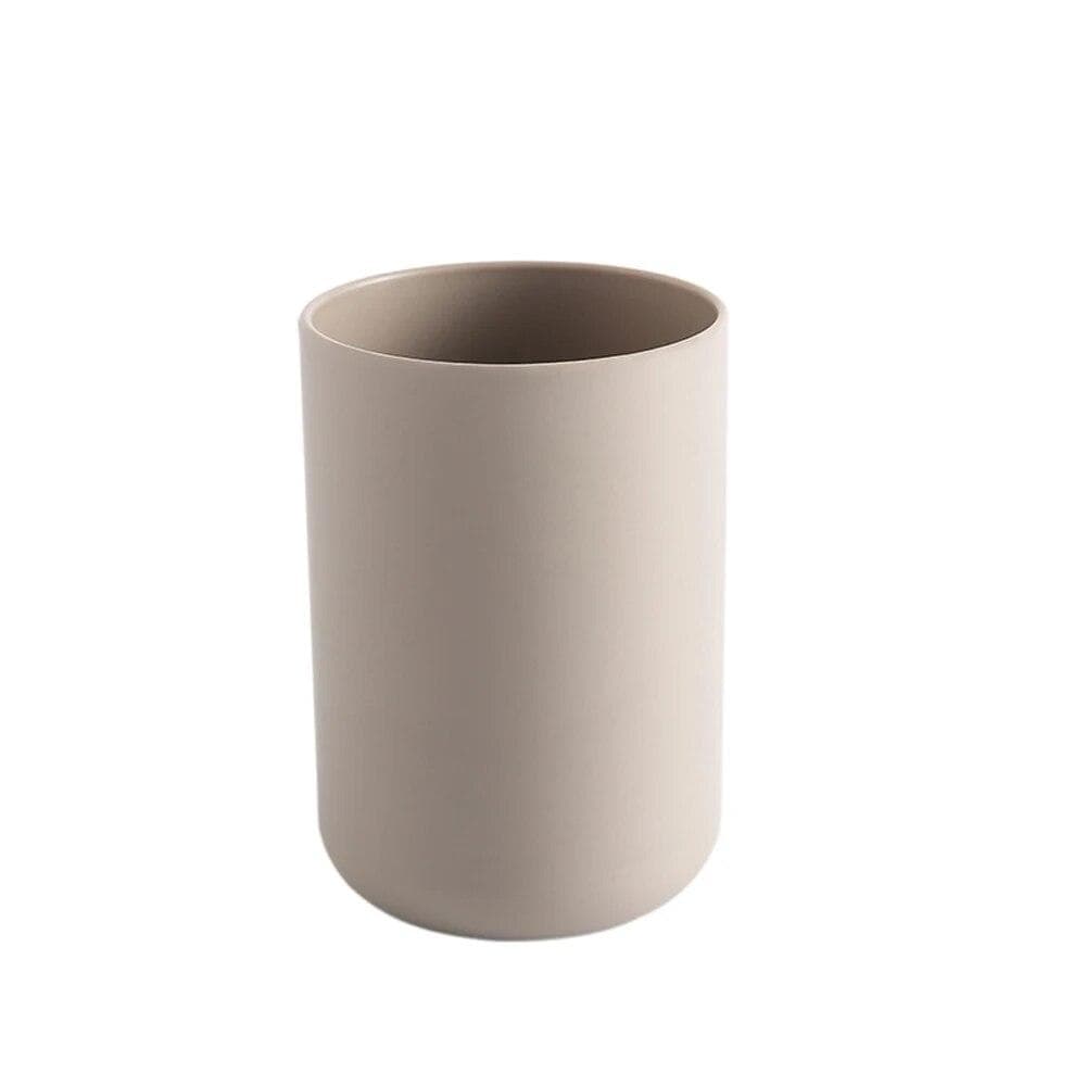 Bathroom Tumblers Plastic Mouthwash Cup Coffee Tea Water Mug Home Travel Solid Color Toothbrush Holder Cup Drinkware Supplies beige