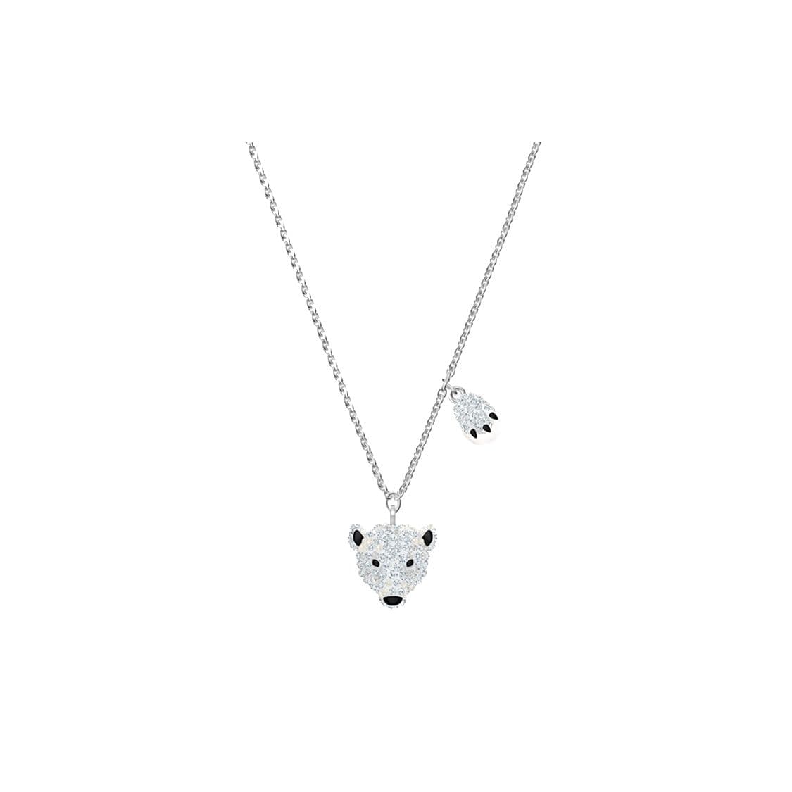 Swarovski White Crystal Polar Bear Pendant Necklace Women necklace 5499633 Box (Random Color),F,White