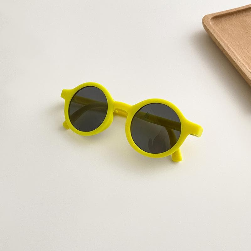 Retro Foldable Round Sunglasses For Kids Boys Girls Vintage Children Sun Folding Glasses Cute Portable Goggles Eyewear yellow