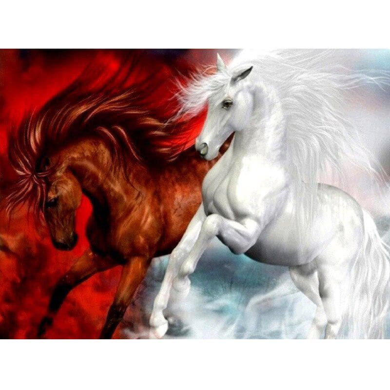 5D Diamond Painting Cartoon Horse Diamond Embroidery Display Cross Stitch Diamond Mosaic Home Decor 20X30CM