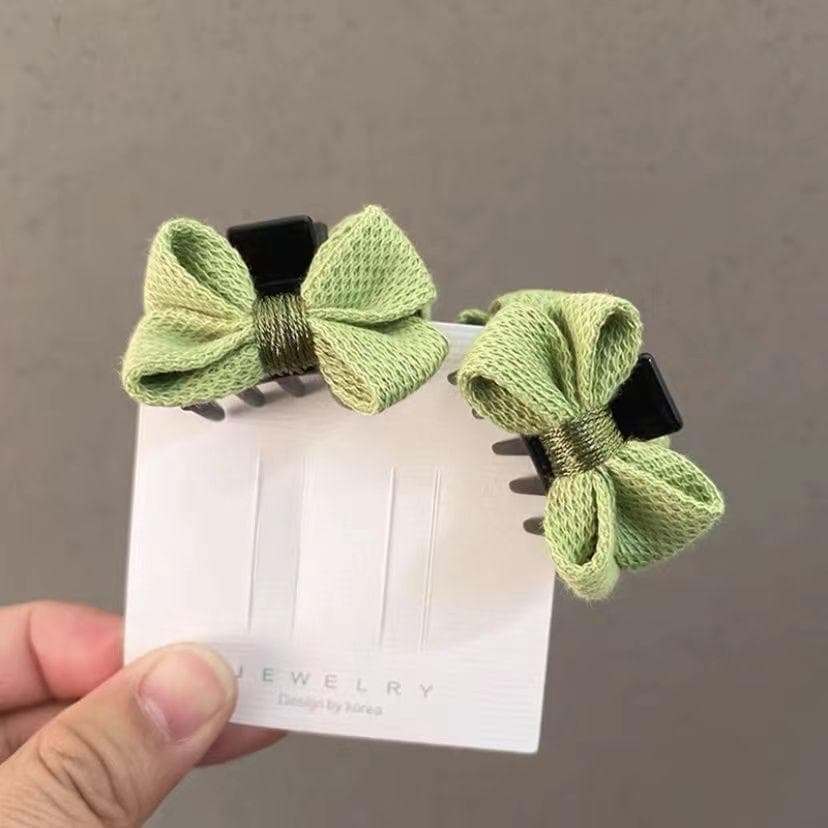 Korean Velvet Bow Hair Clip Claw Clamp Sweet Black Red Bow Small Hair Claw Clip Princess Headwear Girls Women Hair Claw Clip 2pcs