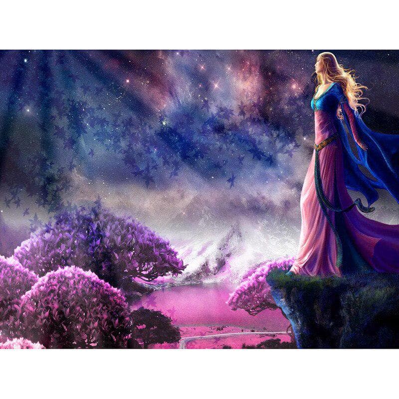 Full Round Drill 5D DIY Diamond Embroidery Girl Looking Out Diamond Painting Cross Stitch Rhinestone 20X30CM