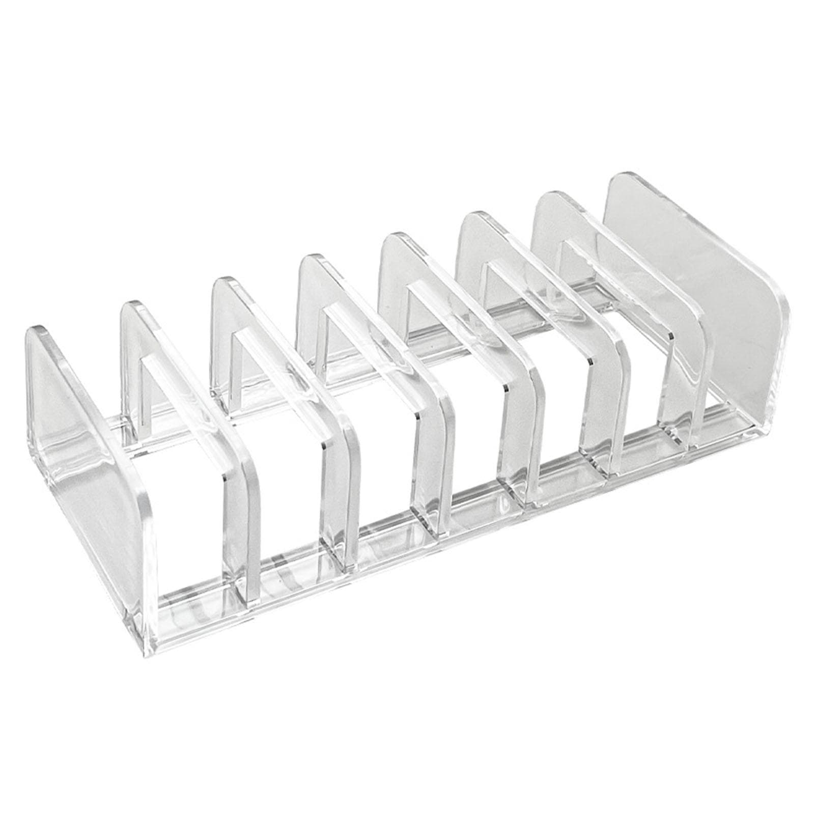 Eyeshadow Palette Organizer 7 Section Divided Clear Acrylic Makeup Palette Organizer for Bathroom