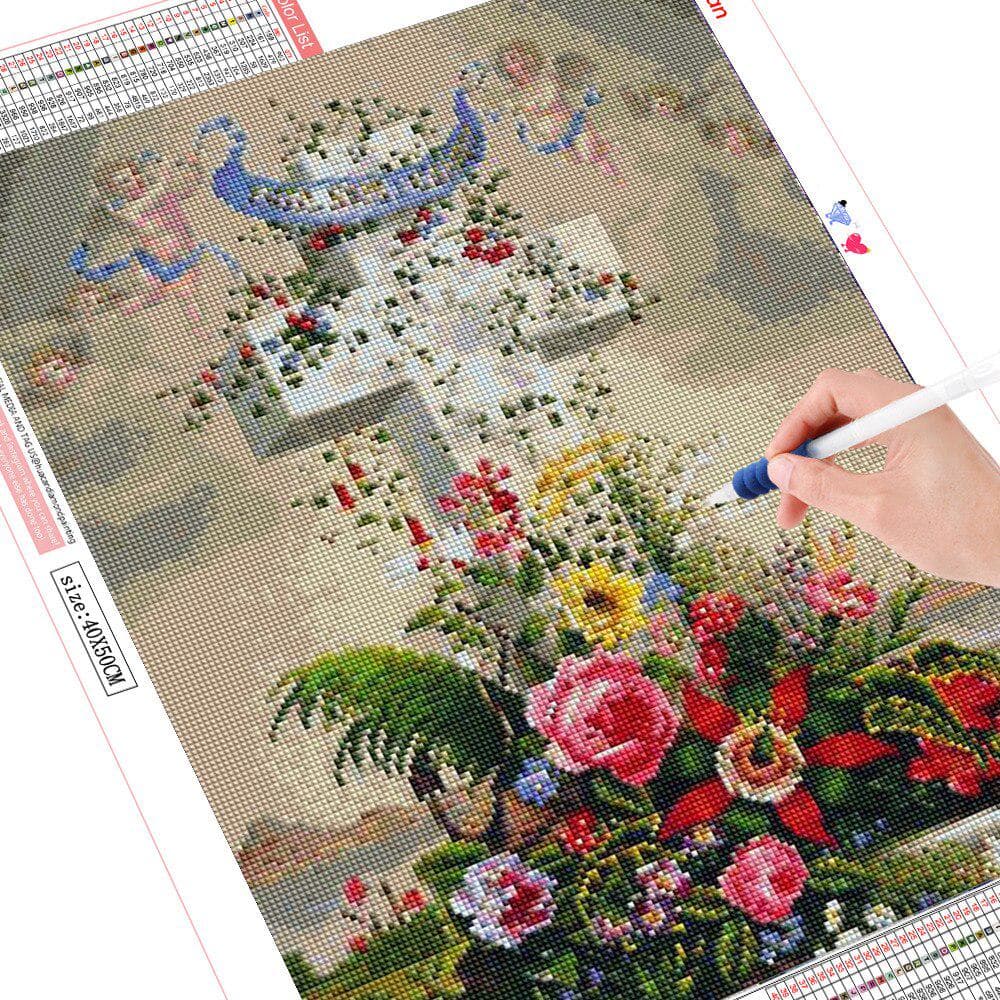 Diamond Painting Cross Stitch Diamond Mosaic Flower Diamond Embroidery Rhinestone Picture 20X30CM