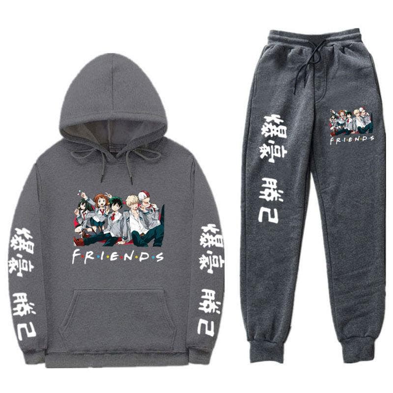 Sportswear Set Anime My Hero Academia Men and Women Casual Sports Suit My Hero Academia Hooded Suit L