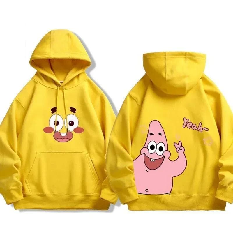 2025 MINISO Animation Spongebob Squarepants Sweatshirt Cartoon Polyester Hoodies for Autumn and Winter Thin or Fleeced Long-Sleeved Hooded 100