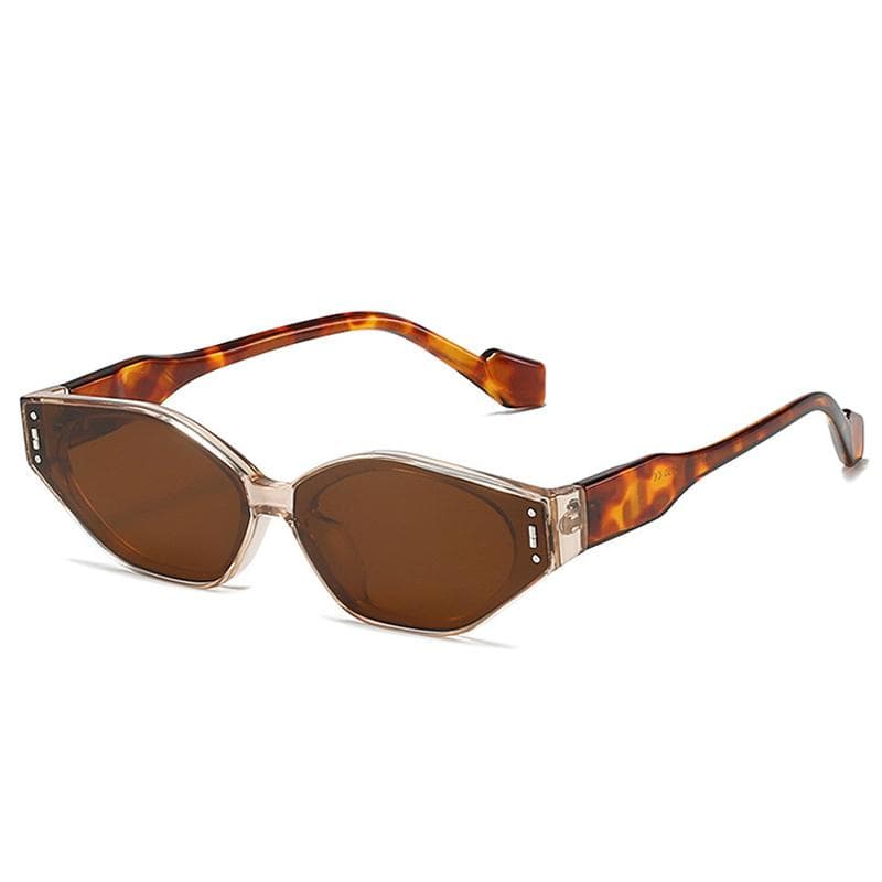 Retro Small Cat Eye Sunglasses for Women Fashion Double Color UV400 Designer Shades As the picture