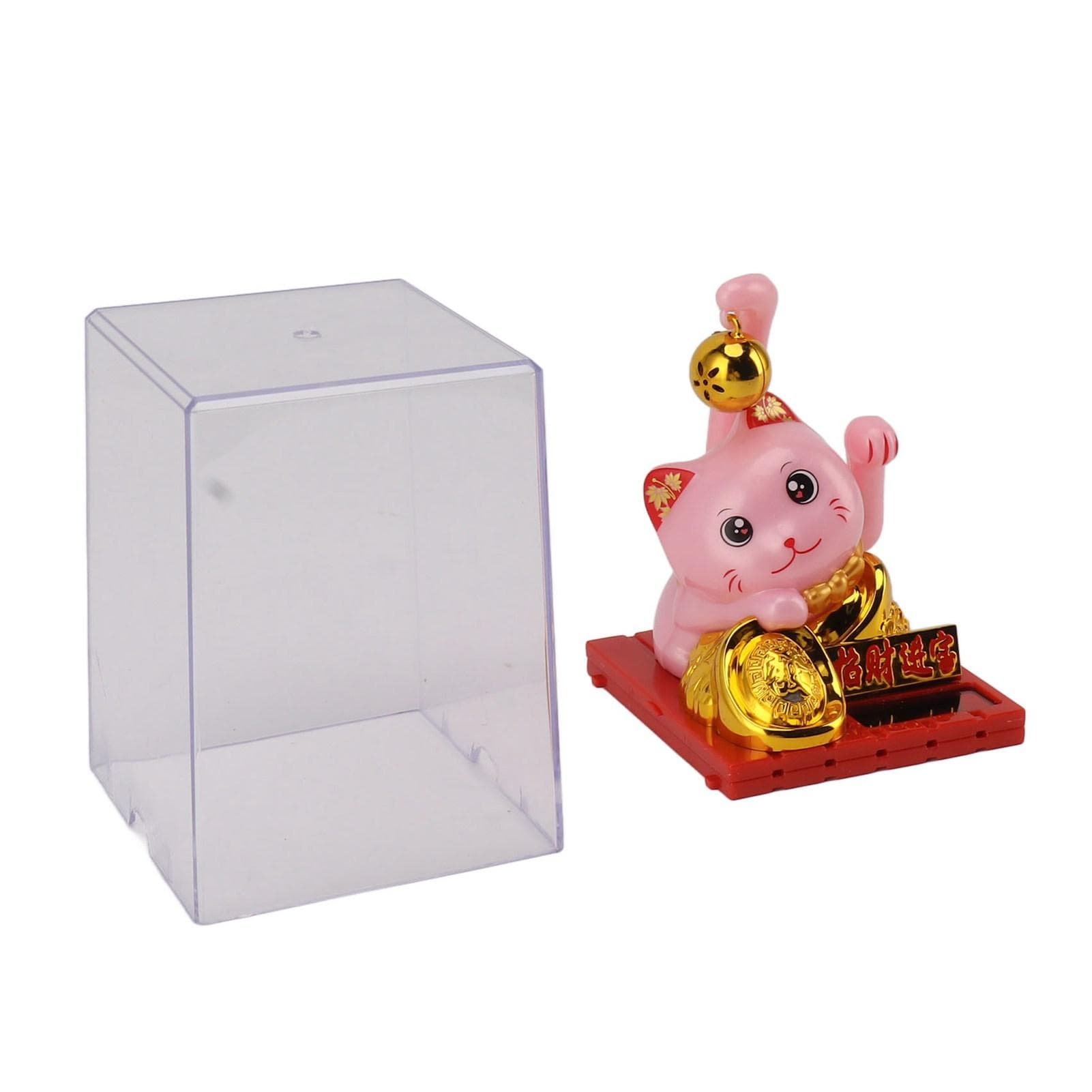 Arm Waving Fortune Cat Solar Powered Light Induction Lucky Cat Decoration for Desks Windows Car Small