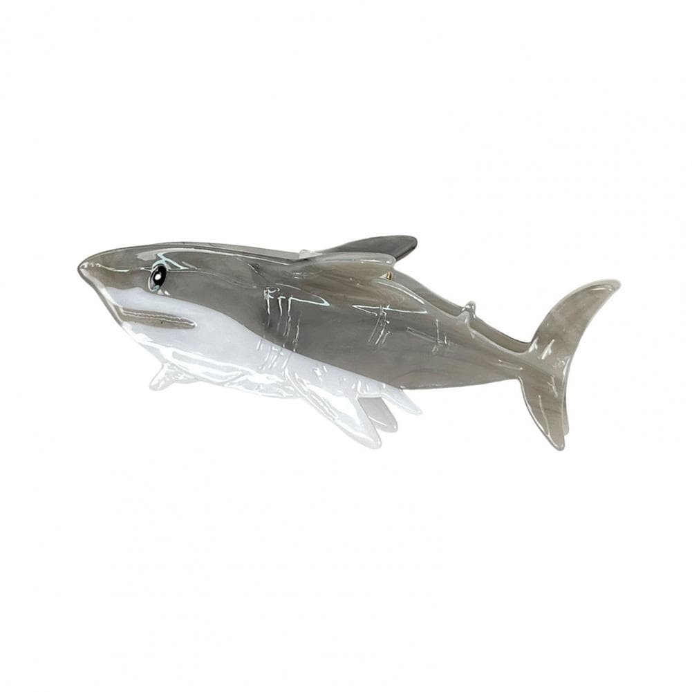 Women Hair Claw Shark Shape Anti-slip Teeth Acetate Material Clip Back Head Large Hair Clip Hair Accessories grey