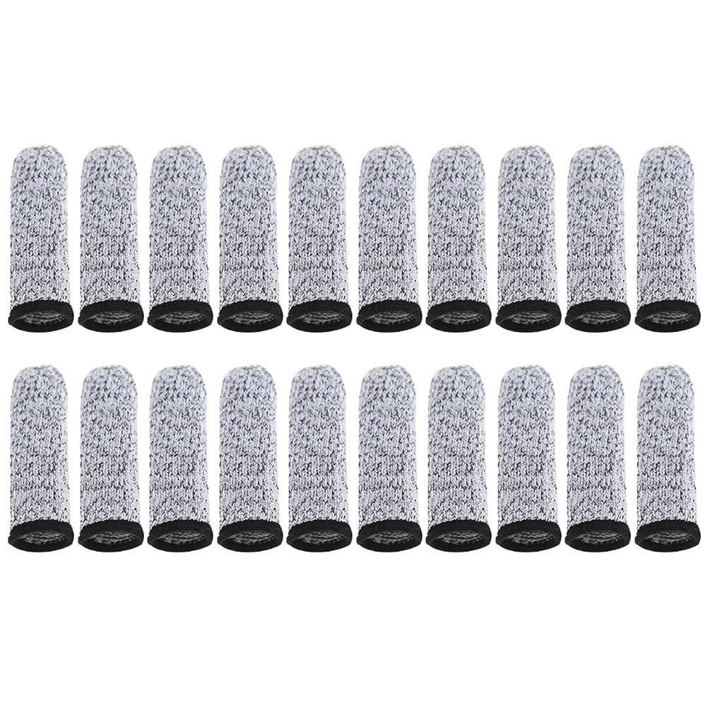 20 Pcs Finger Cots 5 Levels Of Cut Resistant Protective Sleeve Reusable Anti Slip Finger Sleeve for gray