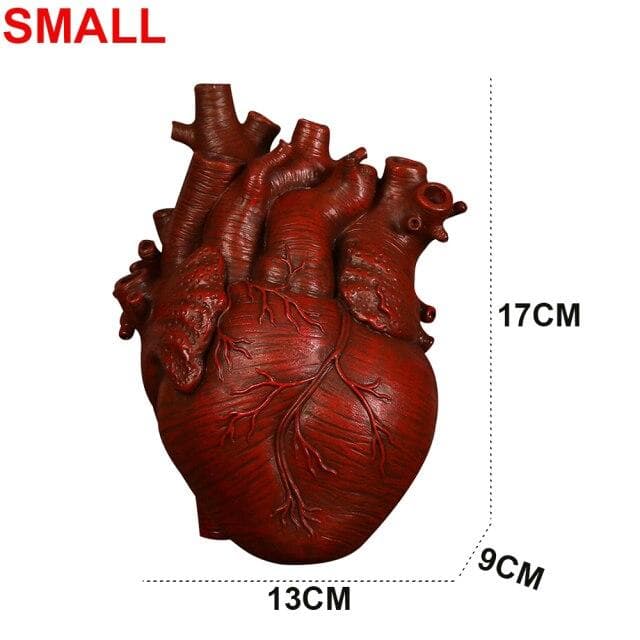 Nordic Style Vase Resin Anatomical Heart Shape Flower Vase Home Art Sculpture Desktop Plant Pot For Living Room Bedroom Decor