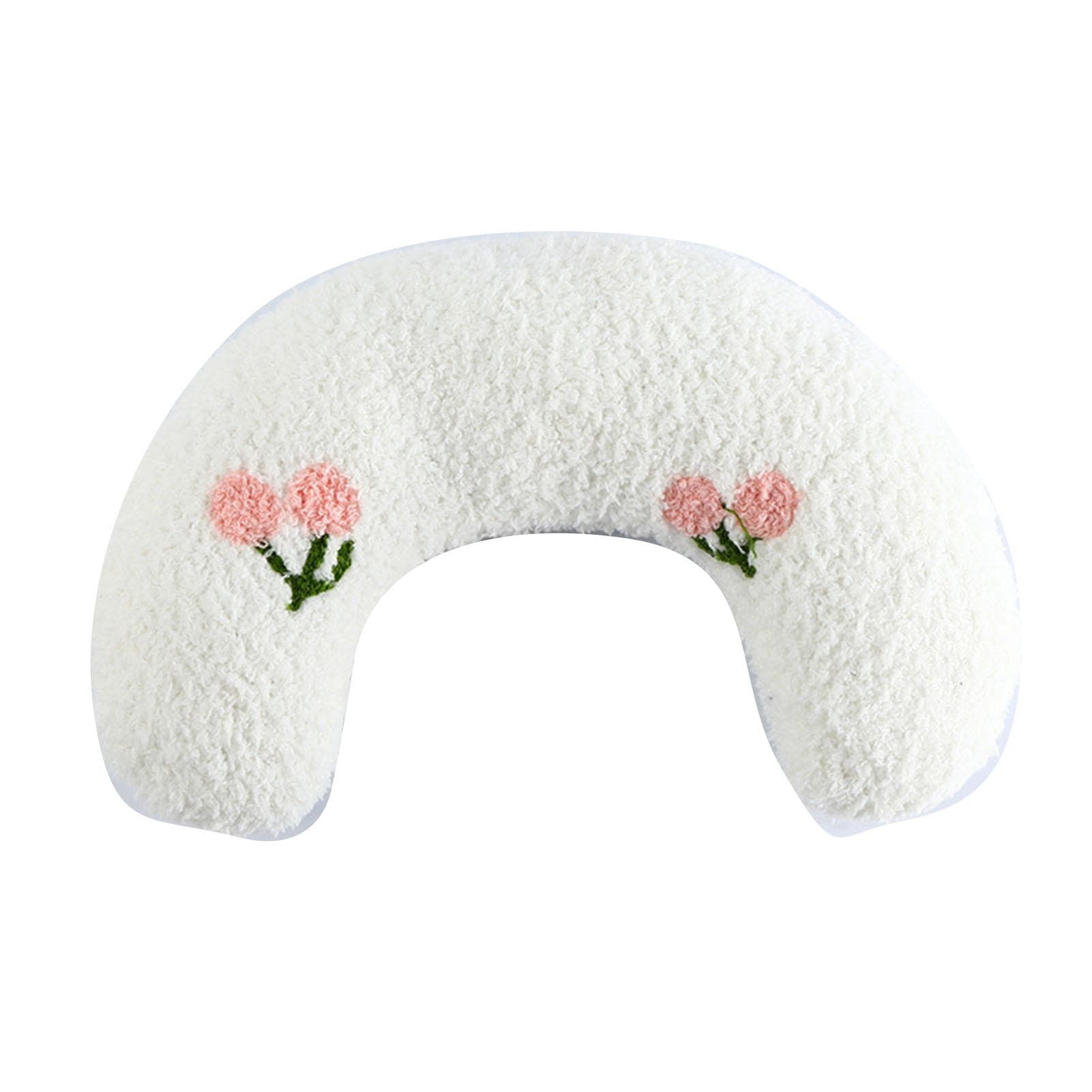 Pet Pillow U Shaped Defend Spine Soft Comfortable Pet Neck Pillow for Sleeping Improve Joint Relief white