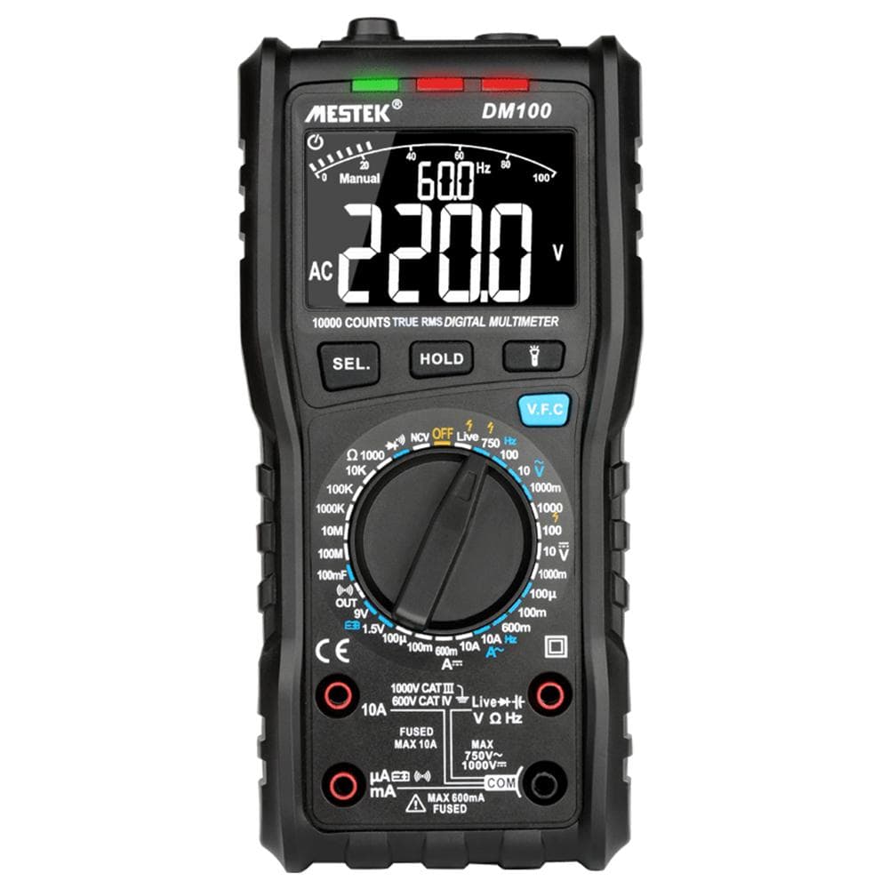 MESTEK 10000 Counts True RMS Multifunctional Digital Multimeter Measuring black