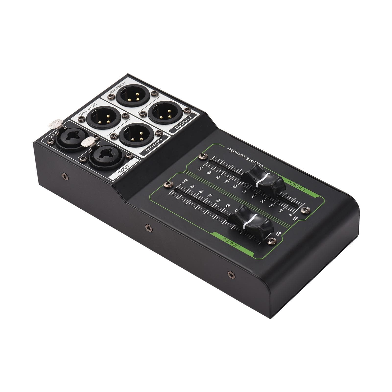 Passive Volume Control Metal Precise Sound Adjuster Plug and Play Stereo XLR Input/Output Supports black