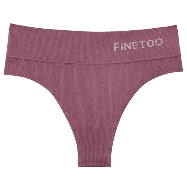 FINETOO High Waist Seamless Thongs Women Soft T-back Panties M-2XL G-string Underwear Ladies Letter Bikini Underpants Female Lingerie XL-2XL