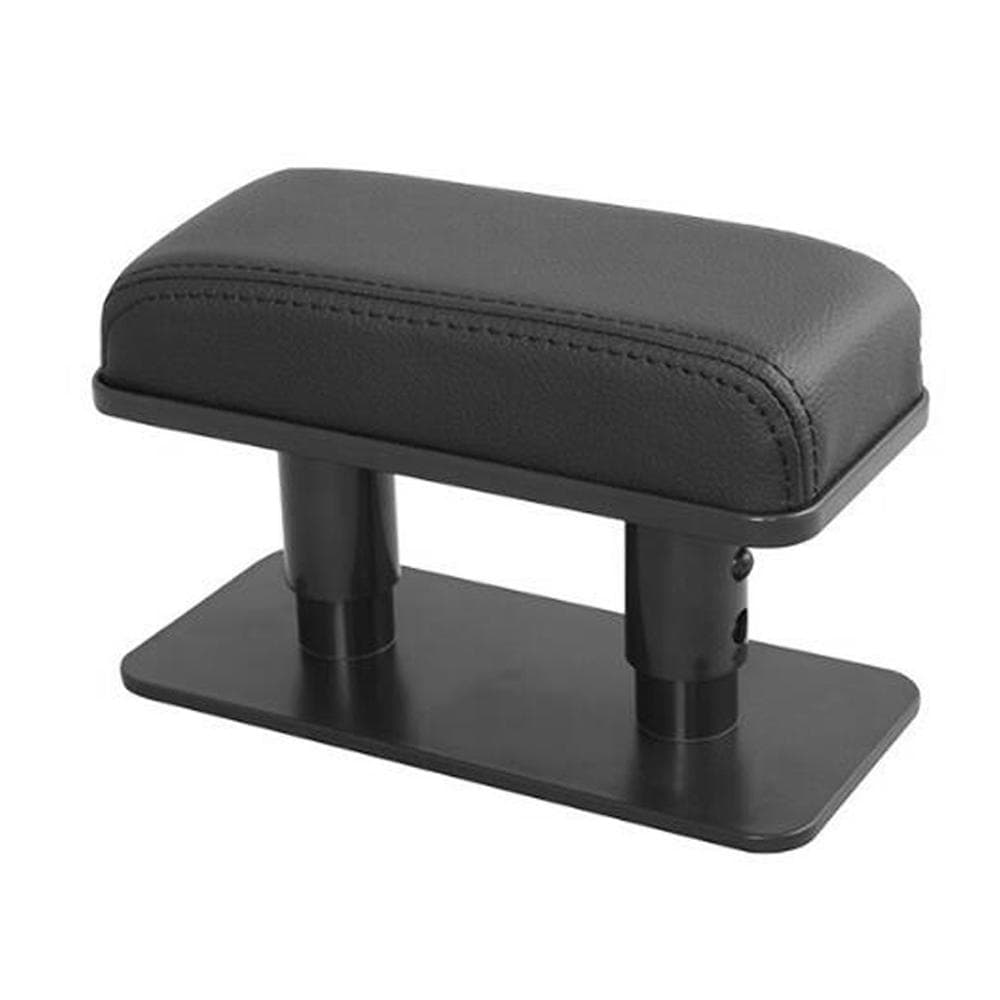 Car Armrest Pad Left Elbow Support Universal Leather Arm Rest Cushion Support 3 Adjustable Height black white